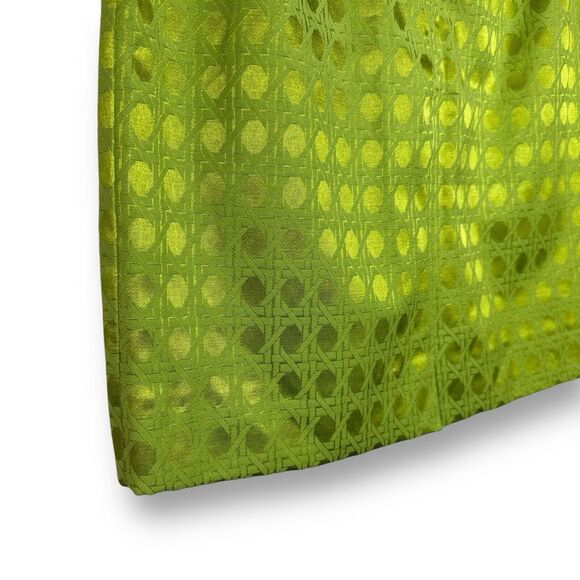 NWOT Antonio Melani Straight Skirt | 8 | Green Metallic Geometric Retro Inspired - Picture 6 of 7